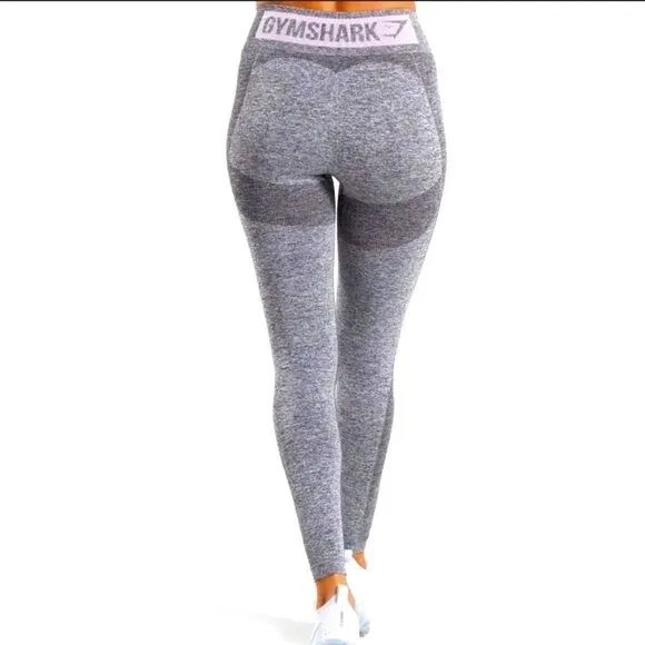 Gymshark Flex High Waisted Leggings- Grey/Pink- Small - Picture 1 of 3